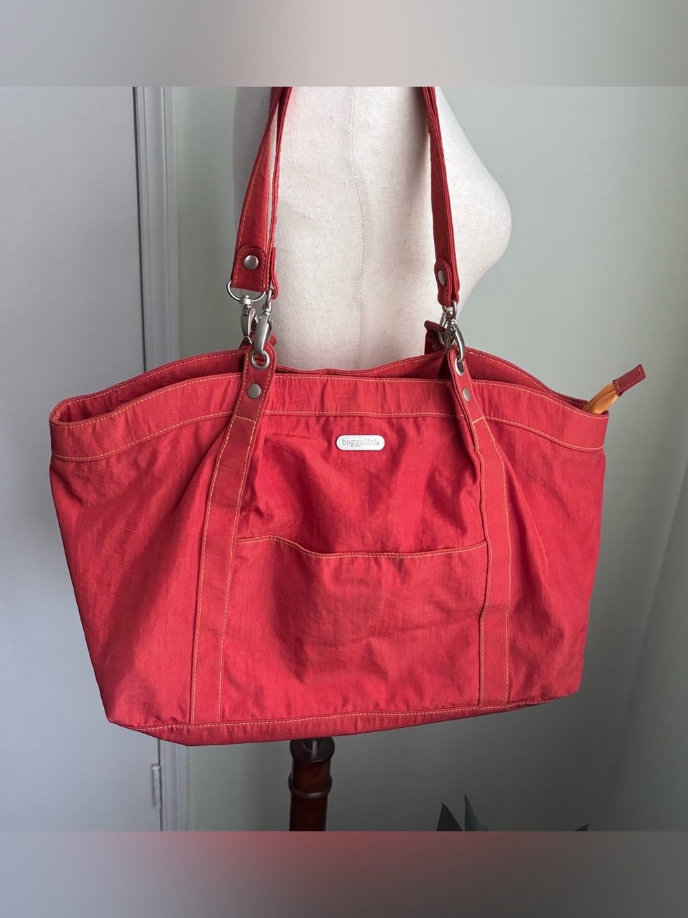 Baggalini Large Hampton Bag Tomato/Orange